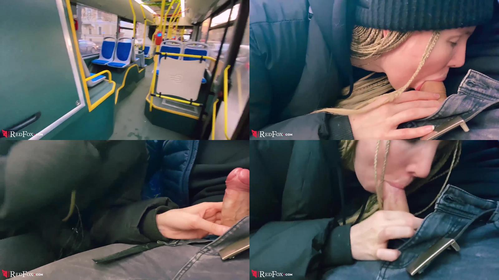 Red Fox – Blonde with Braids sucks cock on a public bus – CIM
