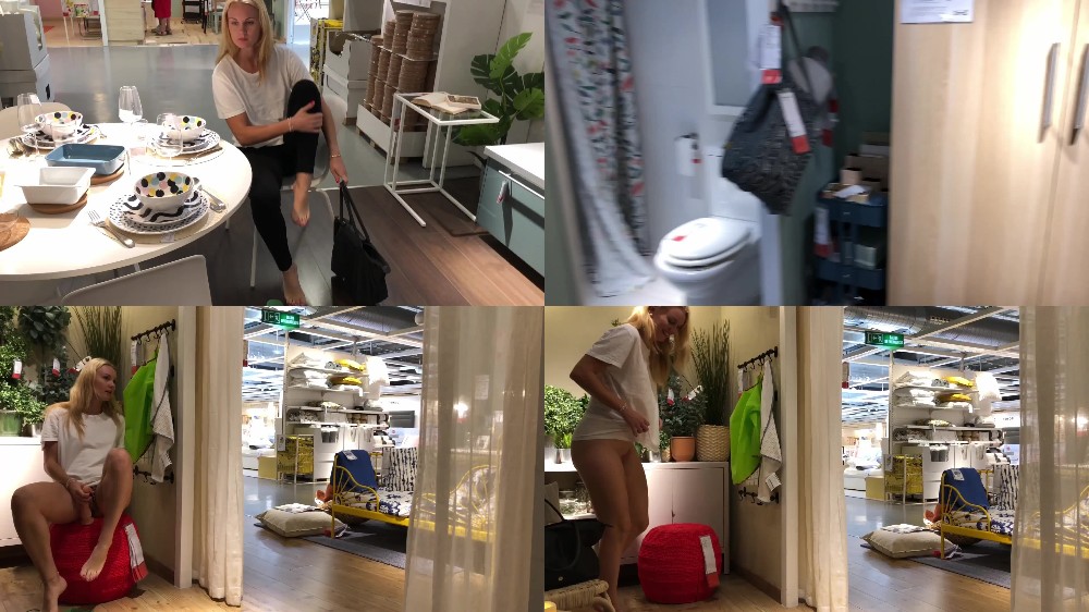 IviRoses Exhibitionist Public Nudity – Risky IKEA anal dildo barefoot