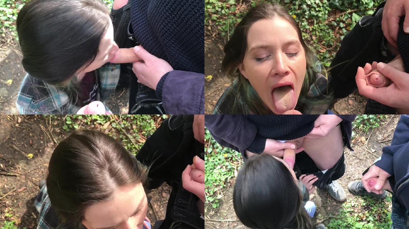 Sucking Cocks in the Woods vid1Video starts out filmed POV, with her on her...