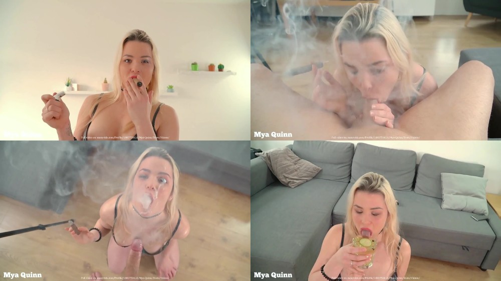 mya quinn – Smoking a cigar while sucking a cock – piss drinking