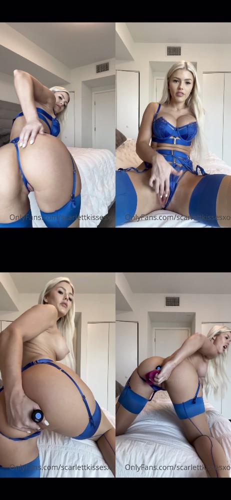 ScarlettKissesxo – Blue Bikini Dildo Fuck-with Anal Plug